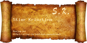 Stier Krisztina névjegykártya